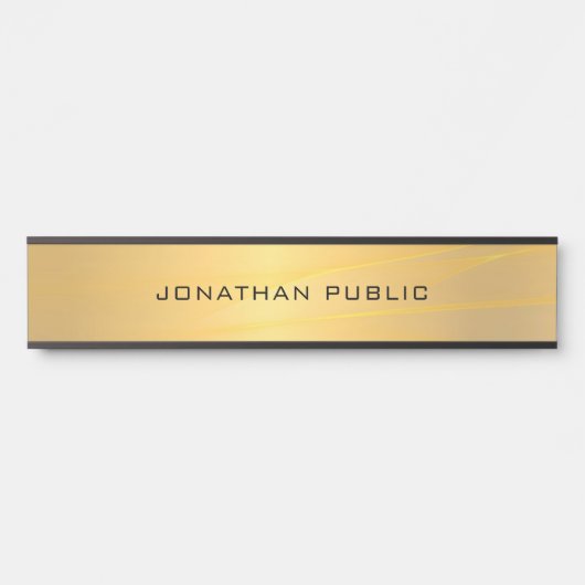 トレンディースタイリッシュグラム金ゴールドモダンシンプルテンプレート サインプレート (正面)