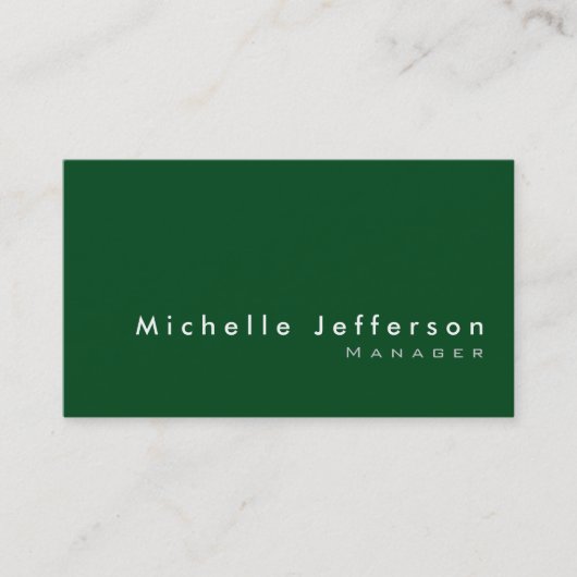 トレンディースタイリッシュグリーンシック 名刺 (正面)