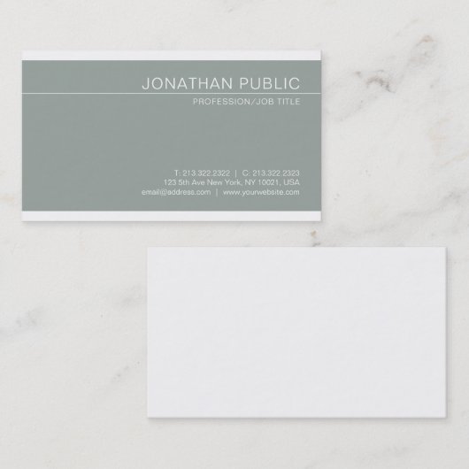 トレンディースタイリッシュグリーンミニマルデザインラグジュアリーシック 名刺 (正面/裏面)