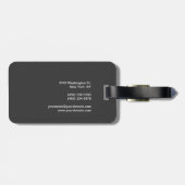 トレンディースタイリッシュグレイモダンプレーンミニマル ラゲッジタグ (裏面横)