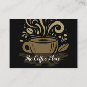 トレンディースタイリッシュコーヒーショップテーマニュービジネスカード 名刺 (正面)