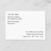 トレンディースタイリッシュコーヒーショップテーマニュービジネスカード 名刺 (裏面)