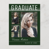 トレンディースタイリッシュシック3フォトグリーン卒業 ポストカード (正面)