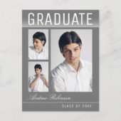 トレンディースタイリッシュシック3フォトグレー卒業 ポストカード (正面)