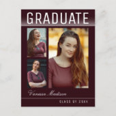 トレンディースタイリッシュシック3フォトブルゴーニュ卒業 ポストカード (正面)