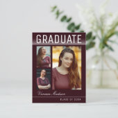 トレンディースタイリッシュシック3フォトブルゴーニュ卒業 ポストカード (スタンド正面)