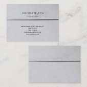 トレンディースタイリッシュシルバーグレーミニマリストプレーン 名刺 (正面/裏面)