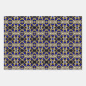 トレンディースタイリッシュターコイズ金ゴールドシルバーサファイアブルー ラッピングペーパーシート (正面3)