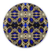 トレンディースタイリッシュターコイズ金ゴールド銀深いブルー セラミックノブ (正面)