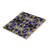 トレンディースタイリッシュターコイズ金ゴールド銀深いブルー タイル (側面)