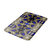 トレンディースタイリッシュターコイズ金ゴールド銀深いブルー バスマット (アングル)