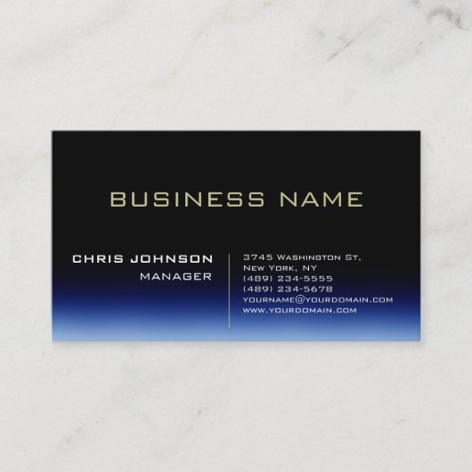 トレンディースタイリッシュダークブルー管理者名刺 名刺 (正面)