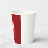 トレンディースタイリッシュダークレッド白モノグラムあなたの名前 紙コップ (左)