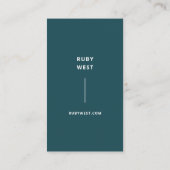トレンディースタイリッシュデュスキーティール（緑がかった色）ミニマモダンリスト 名刺 (裏面)