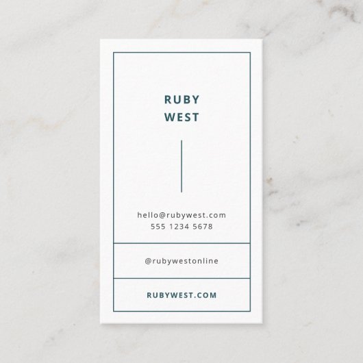 トレンディースタイリッシュデュスキーティール（緑がかった色）ミニマモダンリスト 名刺 (正面)