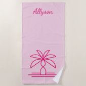 トレンディースタイリッシュトロピガーリーカル ビーチタオル (正面)