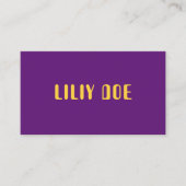 トレンディースタイリッシュパープル&イエローマスタードタイポグラフィ 名刺 (正面)