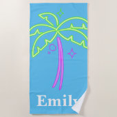 トレンディースタイリッシュパームツリー ビーチタオル (正面)