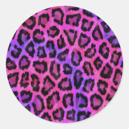 トレンディースタイリッシュヒョウ柄 ラウンドシール