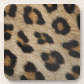 トレンディースタイリッシュヒョウ毛プリント動物のパターン コースター (正面)