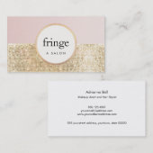 トレンディースタイリッシュピンクと金ゴールドシークイン美しいサロン 名刺 (正面/裏面)