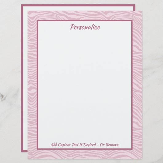 トレンディースタイリッシュピンクゼブラ波パーソナライズされた (正面/裏面)