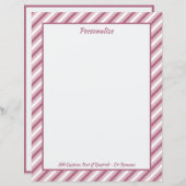 トレンディースタイリッシュピンクパープルストライプズパーソナライズされた (正面/裏面)