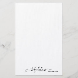 トレンディースタイリッシュブラックスクリプトタイポグラフィ文房具 便箋