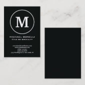 トレンディースタイリッシュブラックスタンプモノグラムクラシカル 名刺 (正面/裏面)