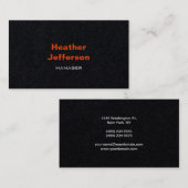 トレンディースタイリッシュブラックモダンフォントプレーン 名刺 (正面/裏面)