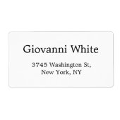 トレンディースタイリッシュブラック&ホワイトプレーンエレガントモダン ラベル (正面)