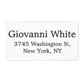 トレンディースタイリッシュブラック&ホワイトプレーンエレガントモダン ラベル (正面)