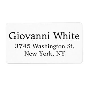 トレンディースタイリッシュブラック&ホワイトプレーンエレガントモダン ラベル