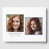 トレンディースタイリッシュブルーボウ2写真卒業パーティー ゲストブック (裏面)