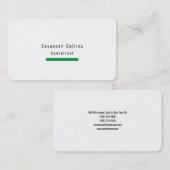 トレンディースタイリッシュプレーンシンプルグリーンホワイトミニマリスト 名刺 (正面/裏面)