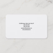 トレンディースタイリッシュプレーンシンプルグリーンホワイトミニマリスト 名刺 (裏面)