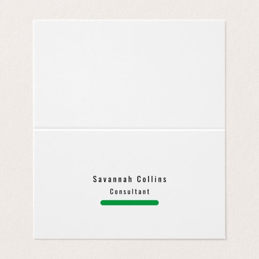 トレンディースタイリッシュプレーンシンプルグリーンホワイトミニマリスト 名刺 (外部フラット)