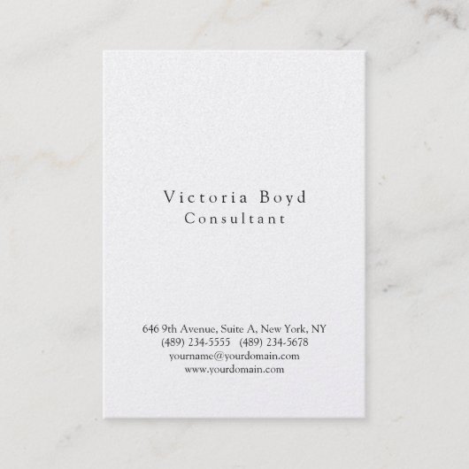 トレンディースタイリッシュプレーンシンプルプロフェッショナル 名刺 (正面)