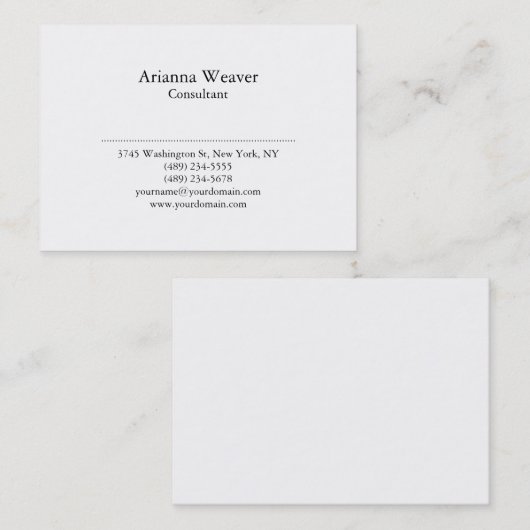 トレンディースタイリッシュプロフェッショナルプレーン白黒 名刺 (正面/裏面)