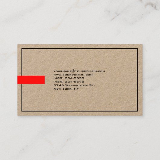 トレンディースタイリッシュプロフェッショナルモダンプレミアムクラフト 名刺 (裏面)