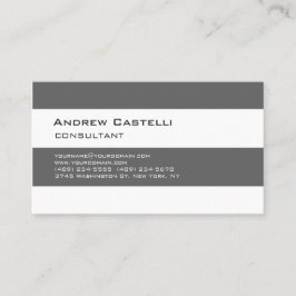 トレンディースタイリッシュホワイトグレイストライプのプロフェッショナル 名刺