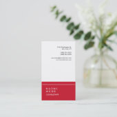 トレンディースタイリッシュホワイトレッドコンサルタントクリエイティブ 名刺 (スタンド正面)