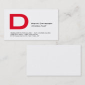 トレンディースタイリッシュホワイトレッドモノグラムプロフェッショナル 名刺 (正面/裏面)