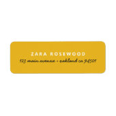 トレンディースタイリッシュマスタードイエロー差出人住所 ラベル (正面)