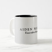 トレンディースタイリッシュミニマモダンリストのシルバーグレー ツートーンマグカップ (正面左)