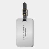 トレンディースタイリッシュミニマモダンリストのシルバーグレー ラゲッジタグ (正面縦)