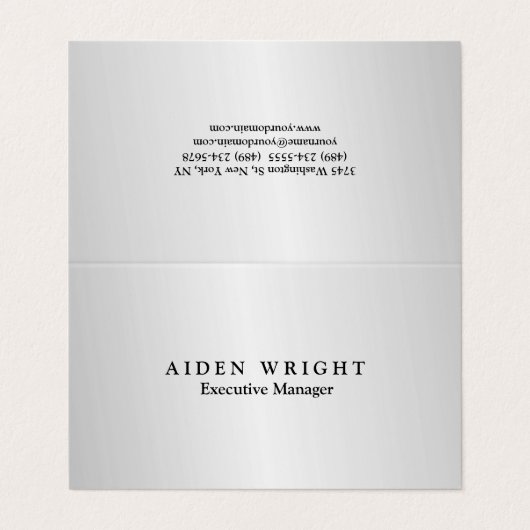 トレンディースタイリッシュミニマモダンリストのシルバーグレー 名刺 (外部フラット)