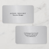 トレンディースタイリッシュミニマモダンリストのシルバーグレー 名刺 (正面/裏面)