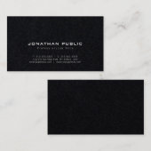 トレンディースタイリッシュモダンプレミアムブラックラグジュアリープレーン 名刺 (正面/裏面)