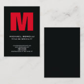 トレンディースタイリッシュモダン赤モノグラはっきりしたムブラック 名刺 (正面/裏面)